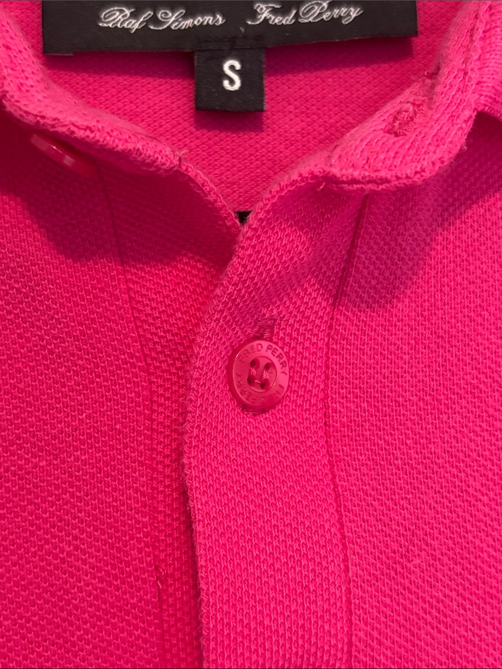 RAF SIMONS x Fred Perry Women’s 2013 Pink Slim Golf Style Polo Shirt (Size S) - Picture 5 of 8